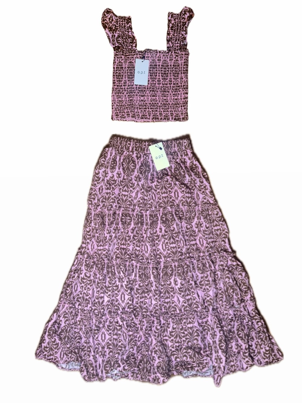 TUCKERNUCK O.P.T Calypso Print Crop Top & Midi Skirt Set NWTs - Picture 3 of 3